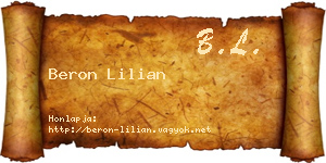 Beron Lilian névjegykártya